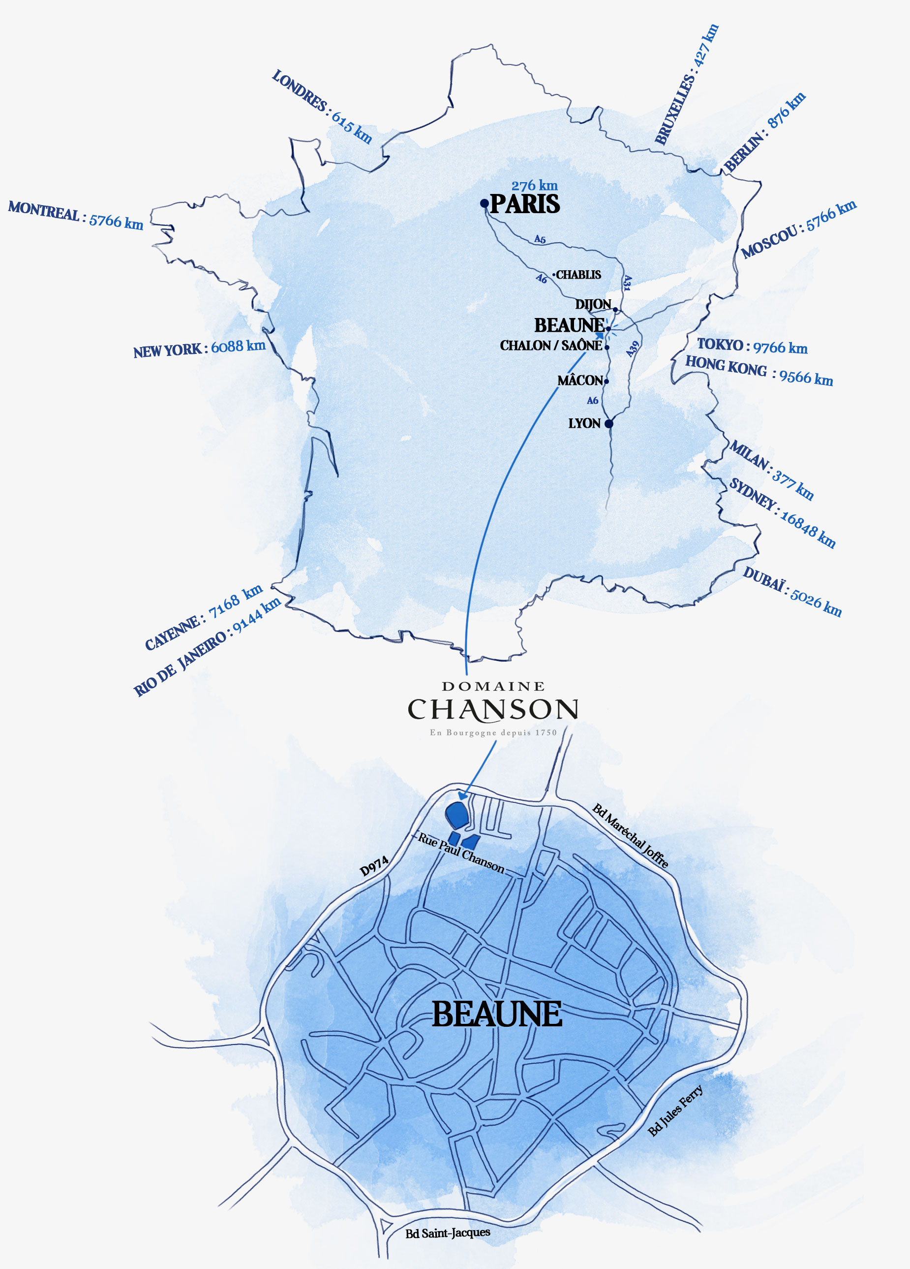 Plan d'accès au Domaine Chanson